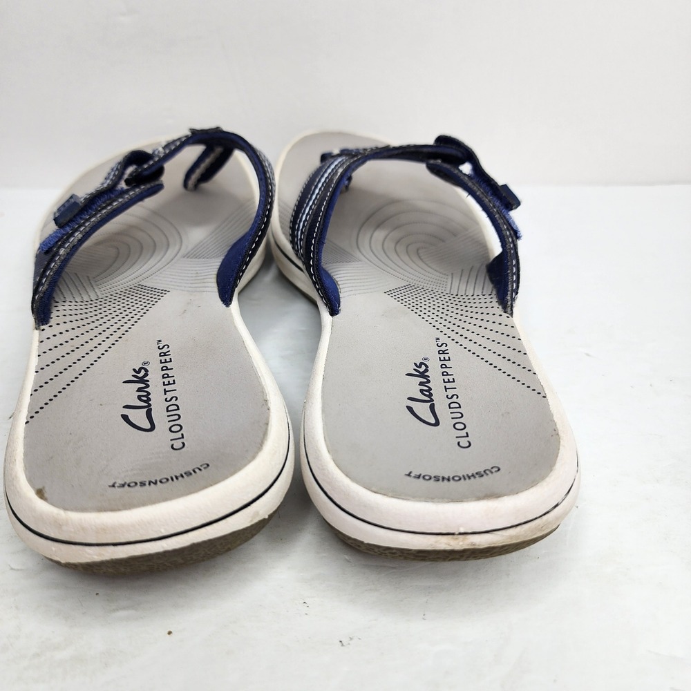 Clarks Cloudsteppers Breeze Sea Sandals Womens Size 7 Navy Blue Flip Flops 28635 - Picture 4 of 9